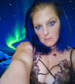 Blue hair green neon